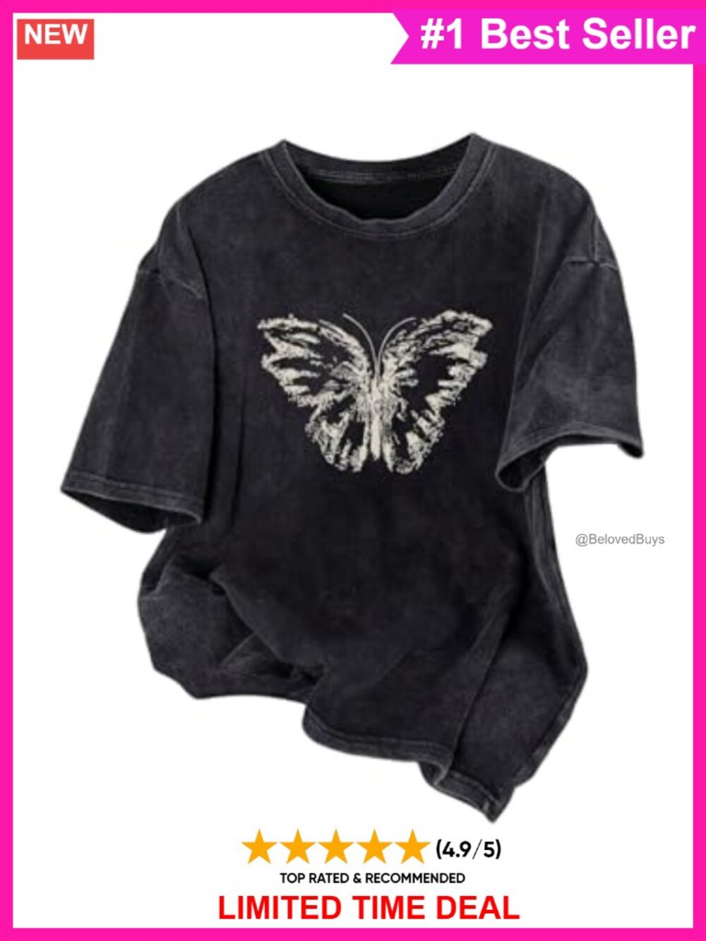 Milumia Butterfly Graphic Tee Short Sleeve Casual Y2K Top
